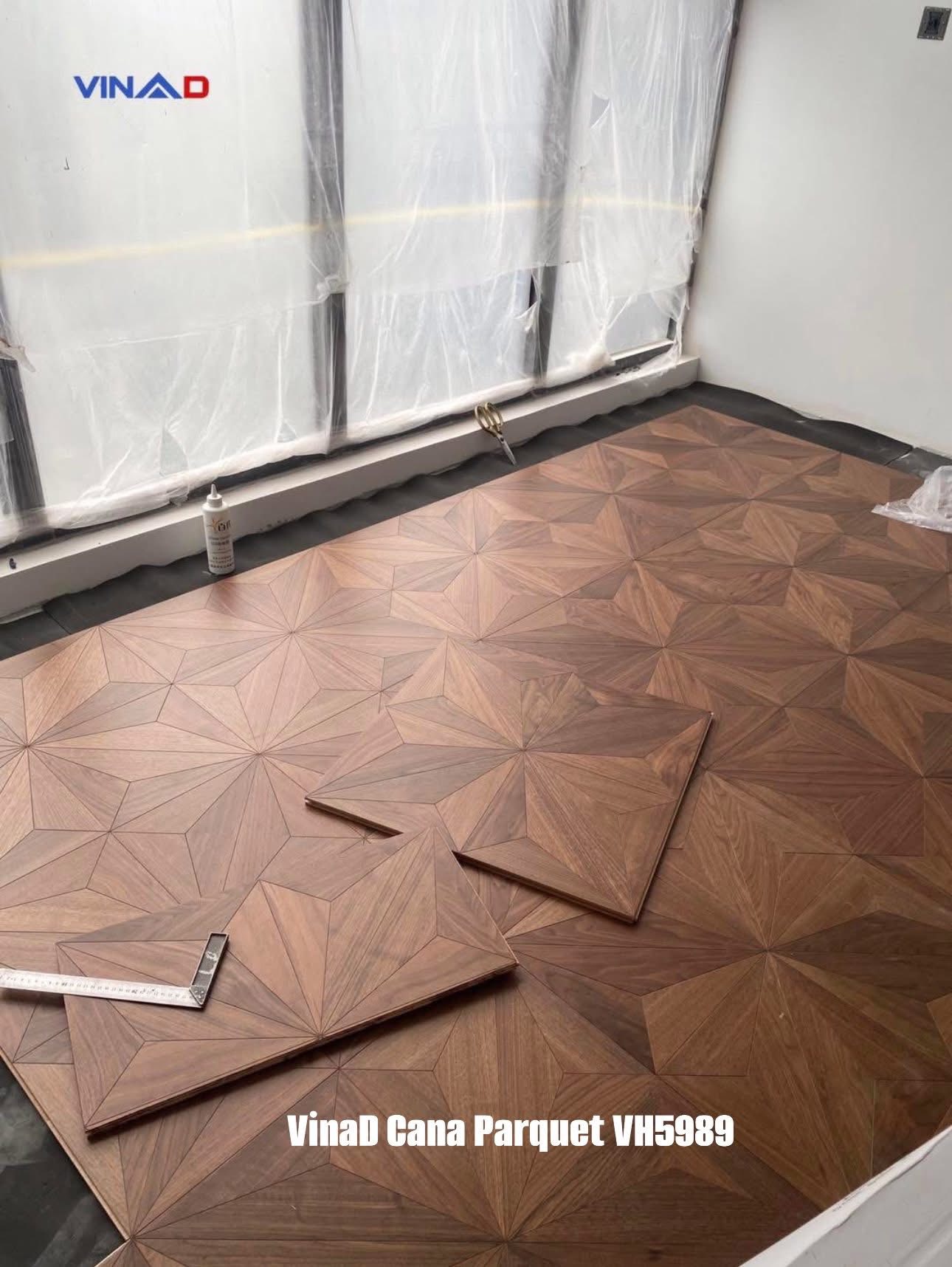 Thi Công Sàn Gỗ Hoa Văn Cana Parquet VH5989